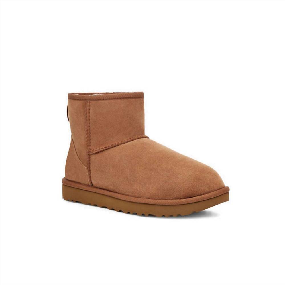 NEW UGG women's classic mini ii suede boot in chestnut